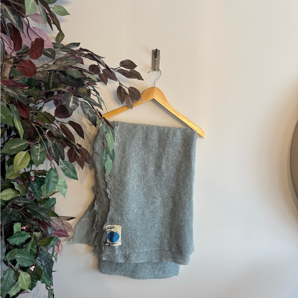 Made in Scotland mohair Chic Asymmetrical Blue shawl
